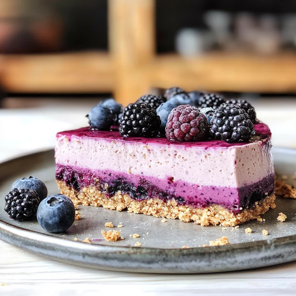 Blackberry Ginger Vegan Cheesecake