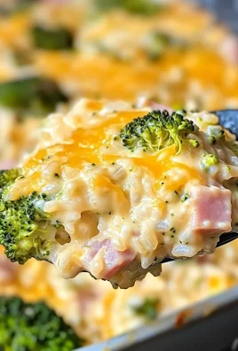 Cheesy Low Carb Broccoli Rice Casserole with Ham