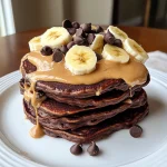 Choco-Peanut Butter Banana Protein Pancakes