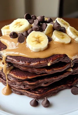 Choco-Peanut Butter Banana Protein Pancakes