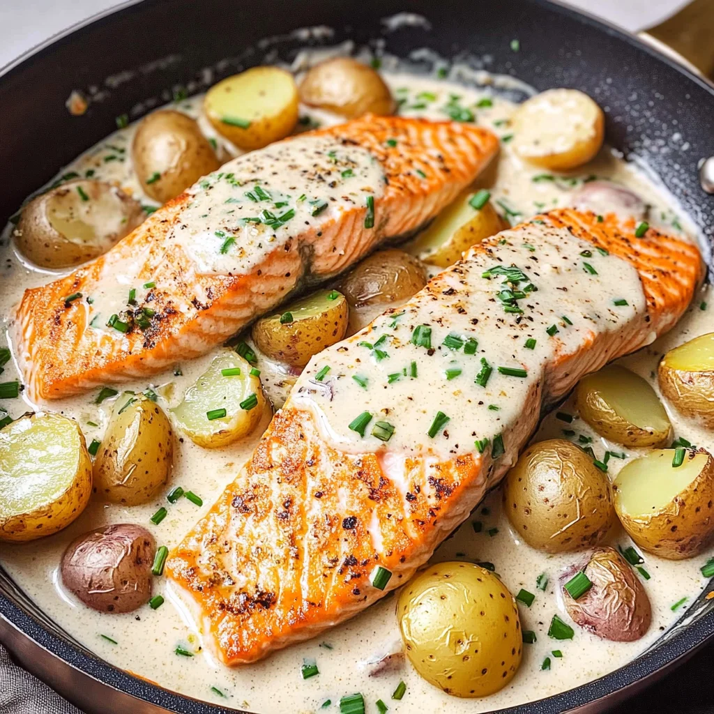 Creamy Salmon and Potato Skillet