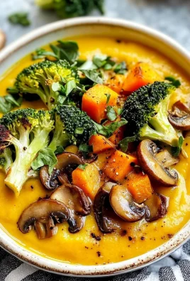 Creamy Vegan Butternut Squash Soup with Roasted Vegetables