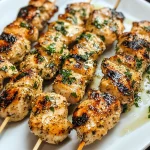 Delicious Grilled Ranch Garlic Parmesan Chicken Skewers Recipe