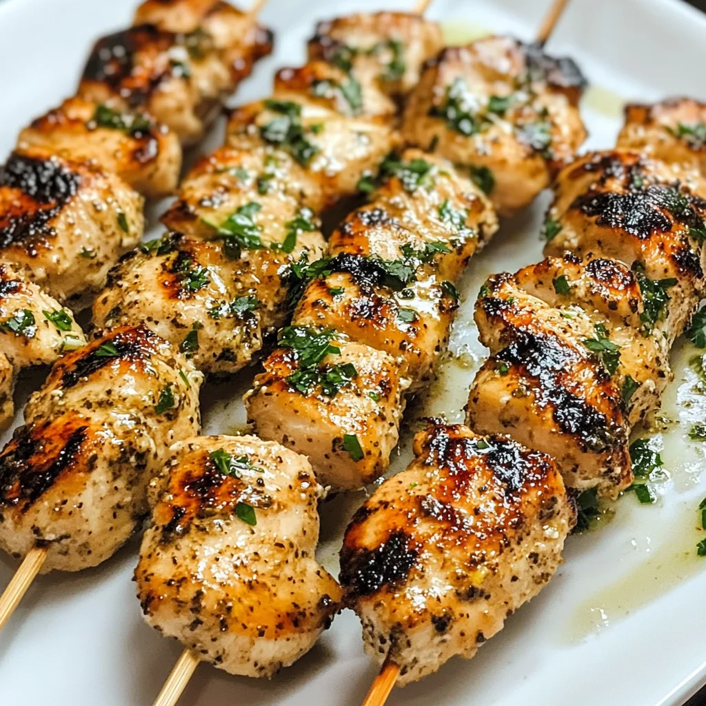 Delicious Grilled Ranch Garlic Parmesan Chicken Skewers Recipe