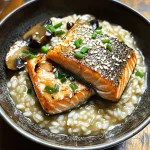 Delicious Japanese Style Risotto with Seared Salmon Recipe