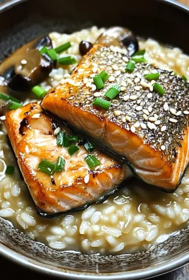 Delicious Japanese Style Risotto with Seared Salmon Recipe