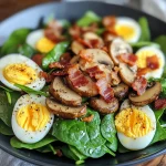 Delicious Spinach Salad with Warm Bacon Dressing Recipe