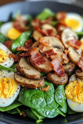 Delicious Spinach Salad with Warm Bacon Dressing Recipe