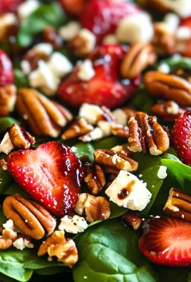 Delicious Spinach Strawberry Salad with Pecans and Feta Recipe