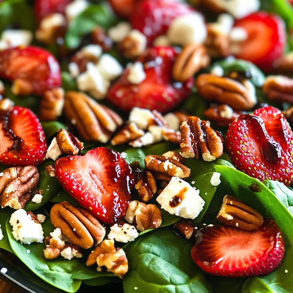 Delicious Spinach Strawberry Salad with Pecans and Feta Recipe