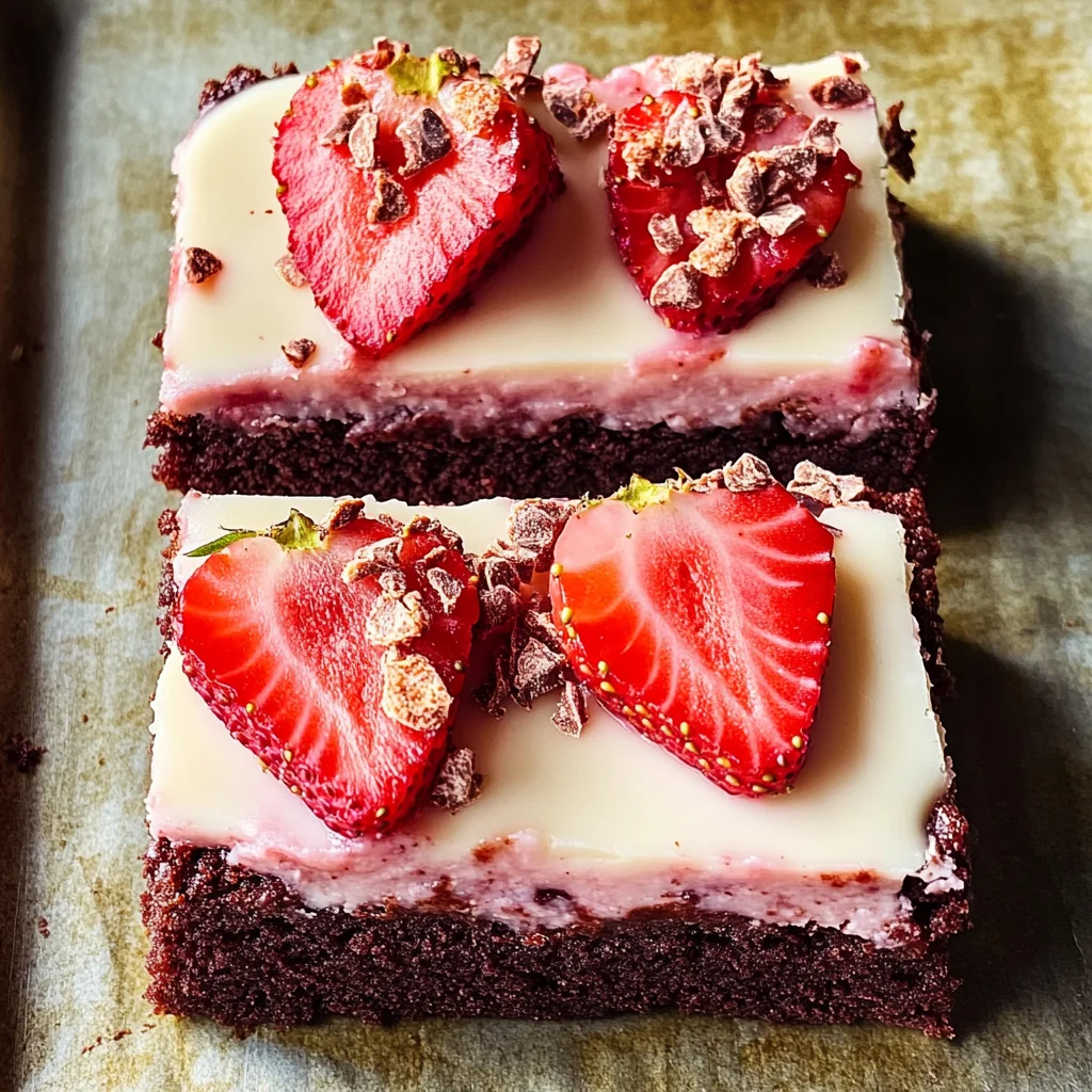 Delicious Strawberry Brownies with White Chocolate Ganache Recipe