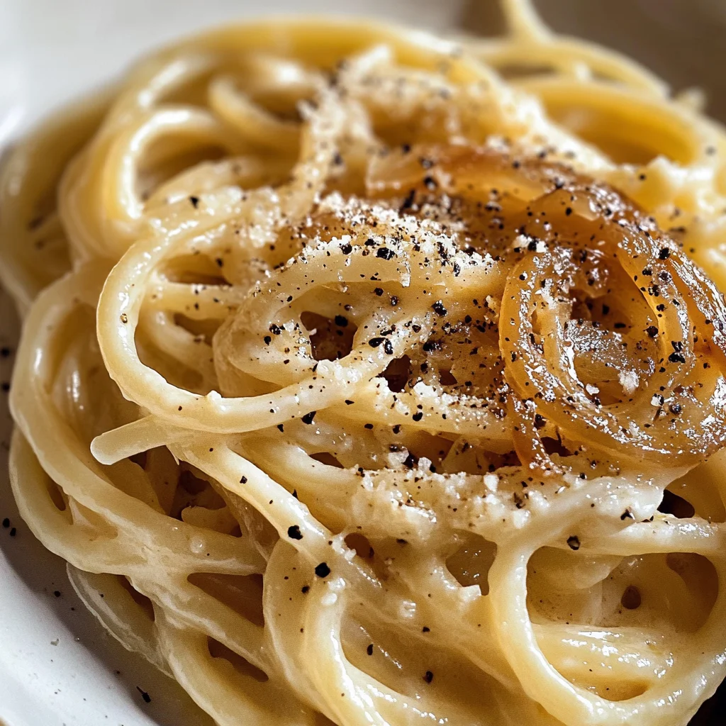 Easy Cacio e Pepe with Caramelized Onions