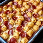 Easy Tater Tot Pizza Dinner Casserole