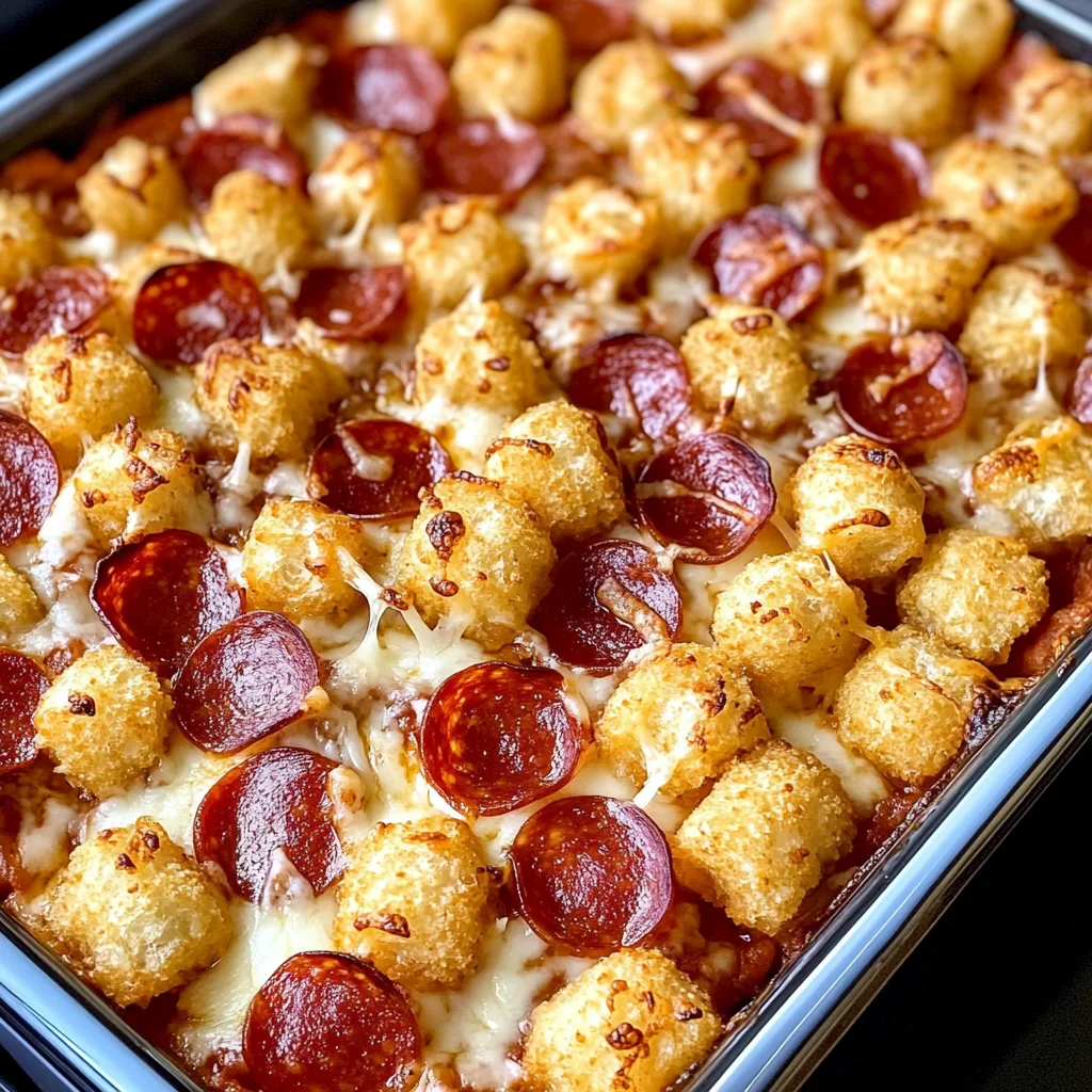 Easy Tater Tot Pizza Dinner Casserole