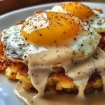 Egg Topped Hash Browns With Bacon Gravy