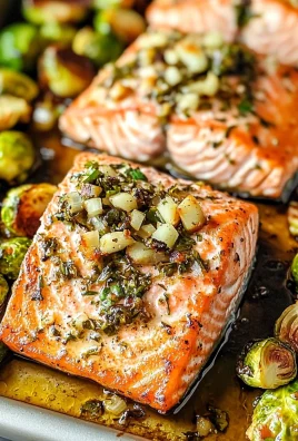 Garlic Roasted Salmon & Brussels Sprouts on a Sheet Pan Dinner