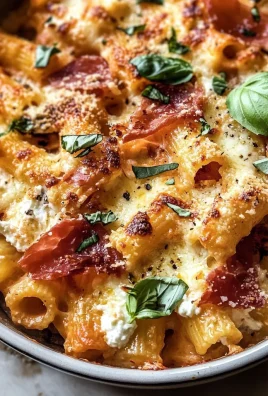 Hearty Ricotta Pasta Bake with Creamy Roasted Tomatoes and Prosciutto