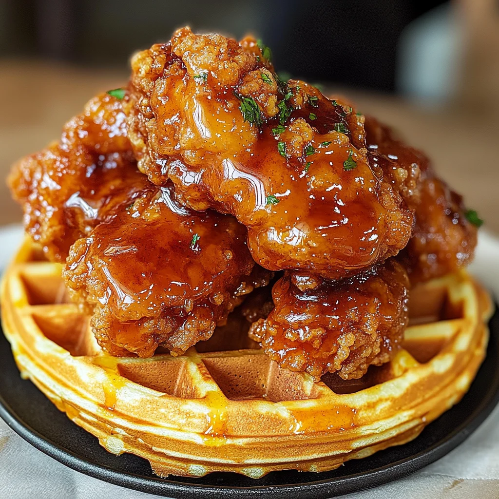 Hot Honey Chicken and Waffles A Perfect Balance of Sweet, Spicy, and Savory