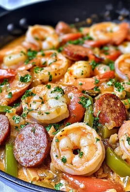 Keto Shrimp and Sausage Skillet With Creamy Spicy Sauce