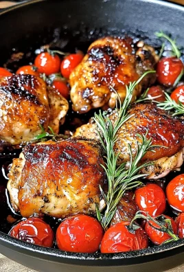 Keto Skillet Balsamic Tomato and Herb Chicken Thighs