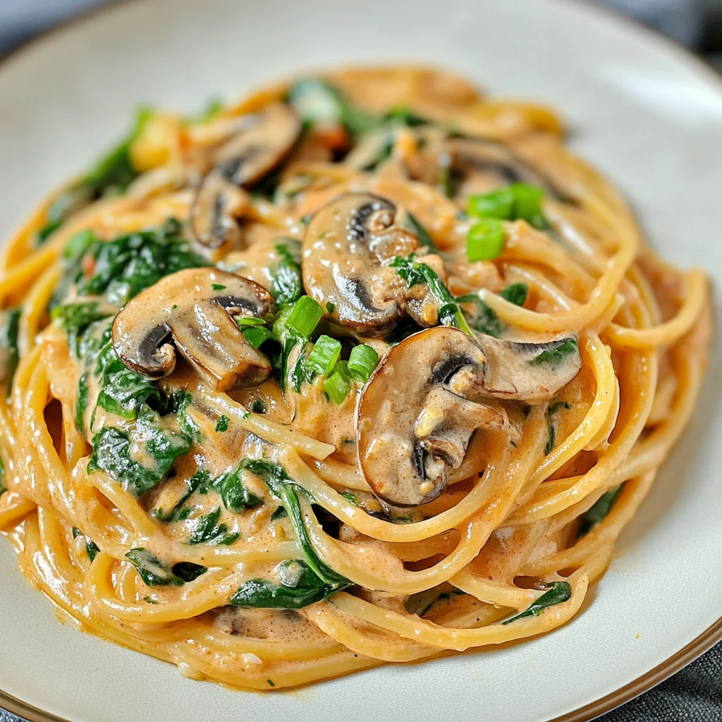 Keto Tomato Cream Sauce Pasta With Mushrooms