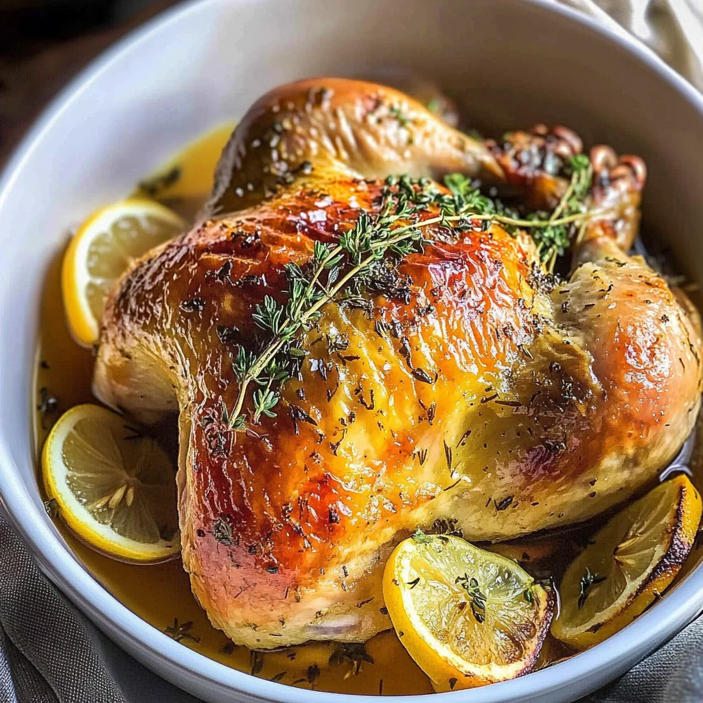 Lemon Herb Butter Roast Chicken (Whole Chicken Recipe)