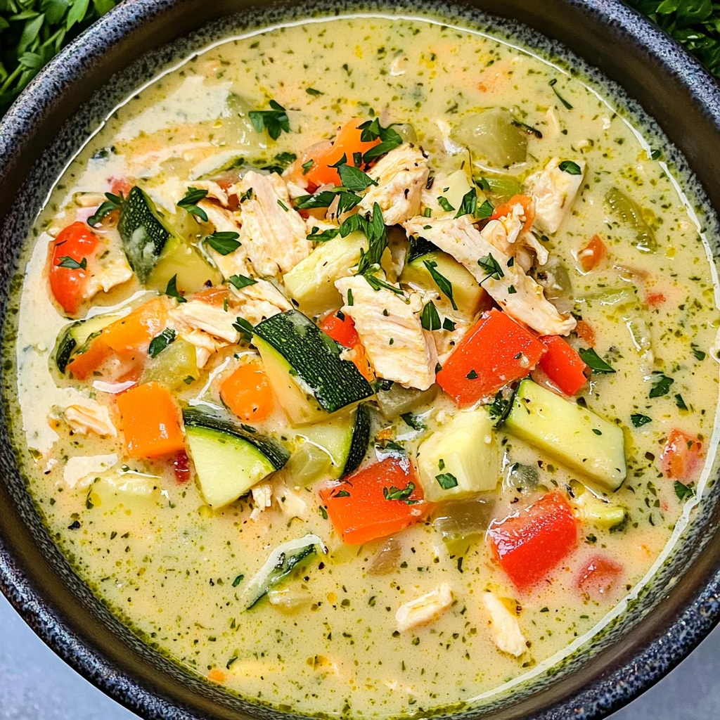 Low-Carb Creamy Italian Zucchini Soup
