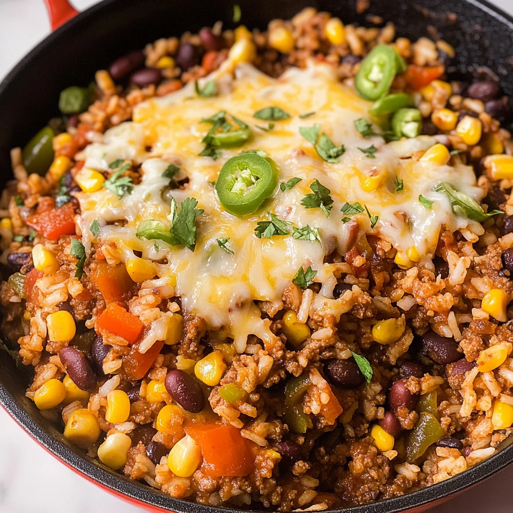 Mexican Beef & Rice Skillet