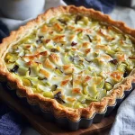 Moist Leek Tart with Gruyere and Onions