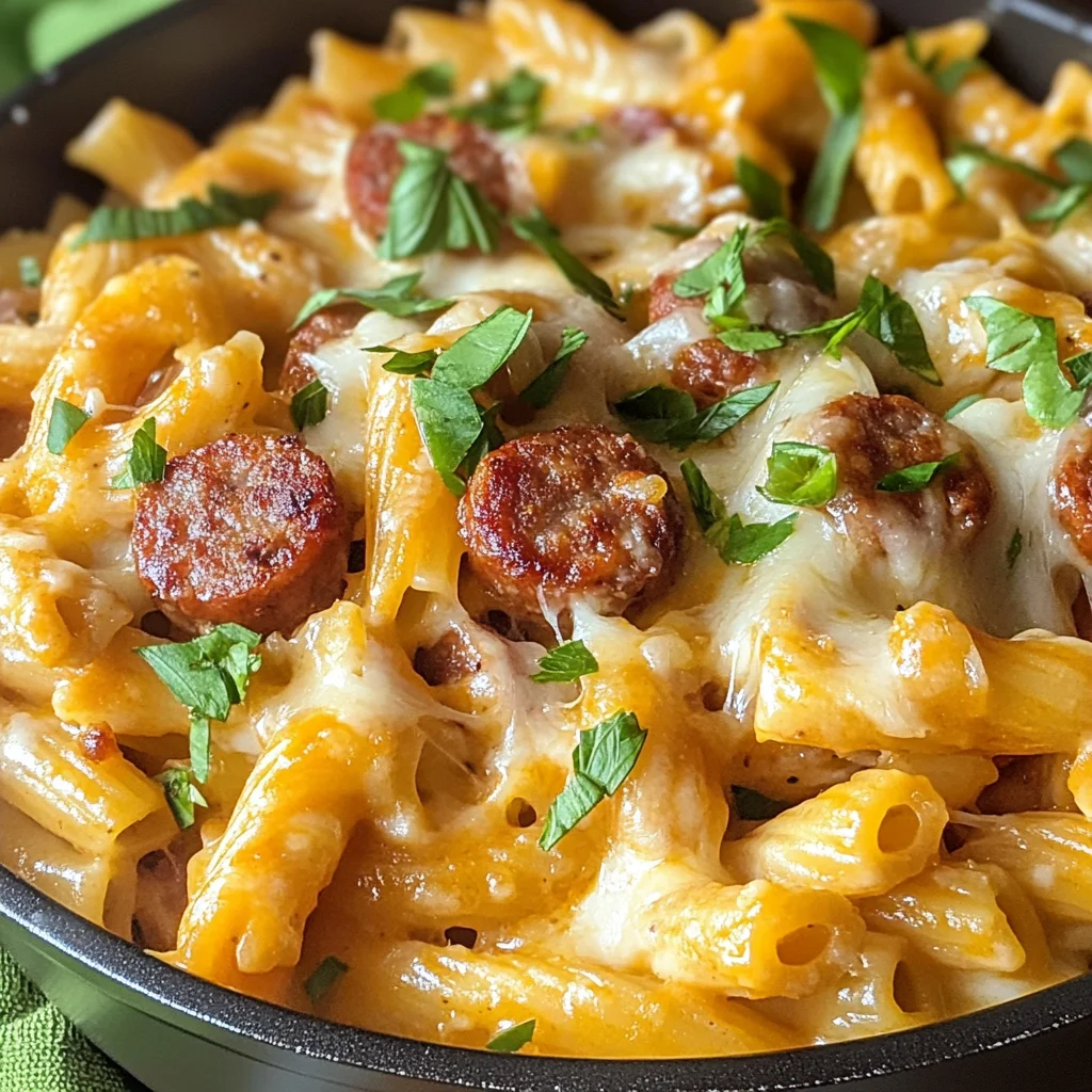 One Pot Cheesy Sausage Pasta