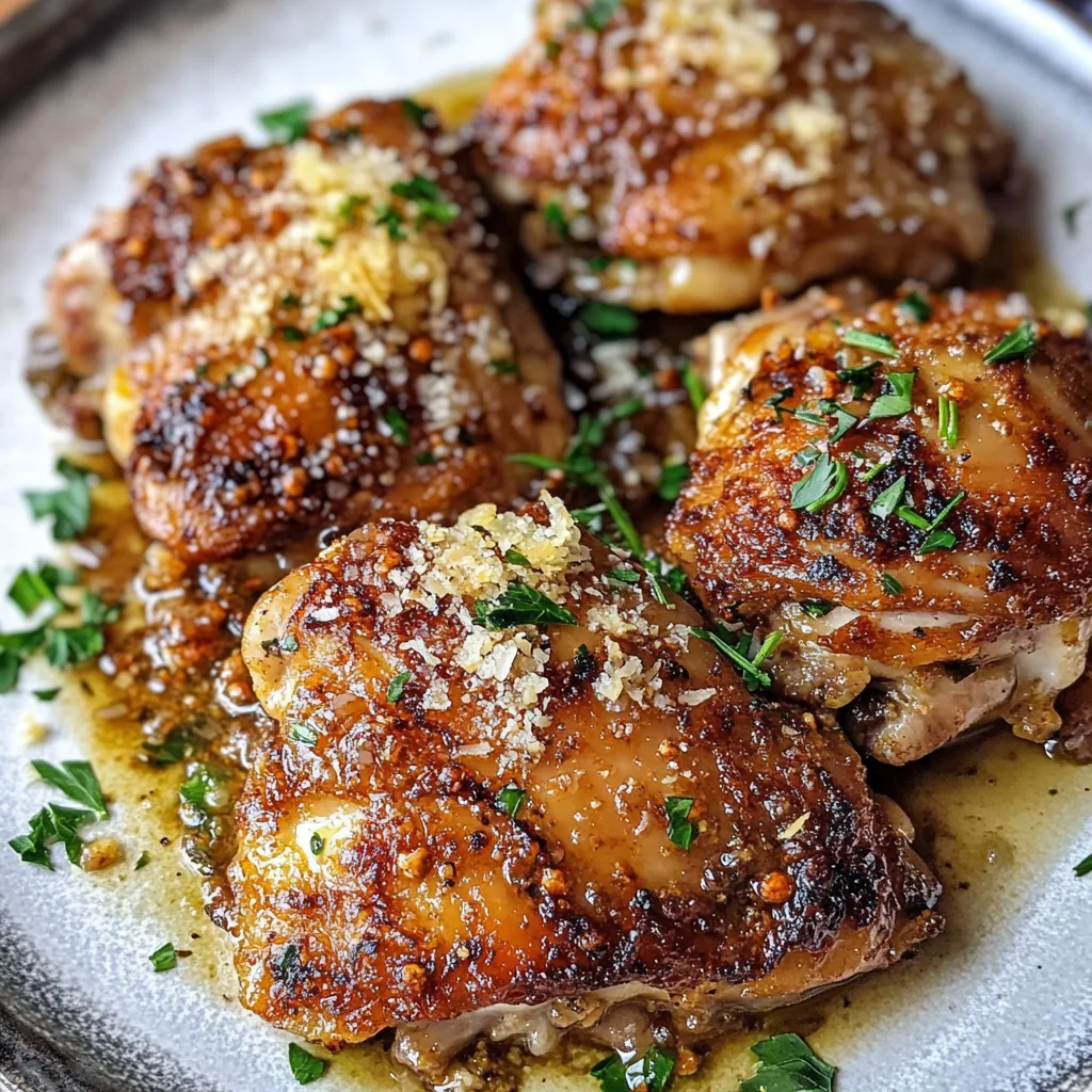 Parmesan Chicken Thighs With Garlic Butter