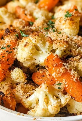 Roasted Cauliflower & Carrots with Parmesan & Panko Topping