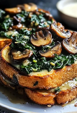 Savory French Toasts with Spinach and Mushrooms