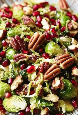 Shaved Brussels Sprout Salad with Pomegranate and Candied Pecans