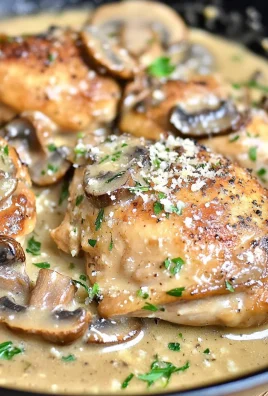 Skillet Keto Boneless Chicken Thighs With Mushroom Wine Sauce