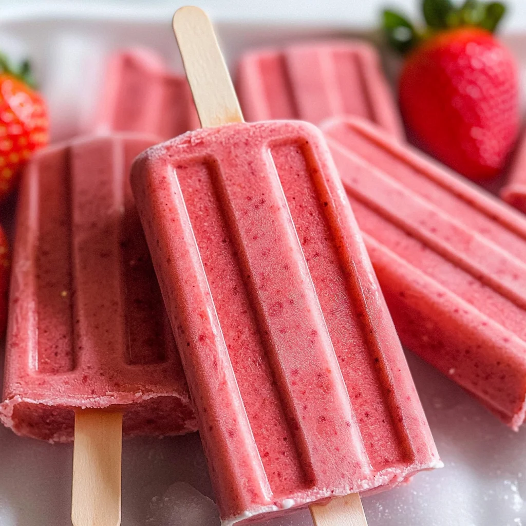 Vegan Strawberry Popsicles