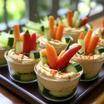 Veggie Cups with Hummus Dip