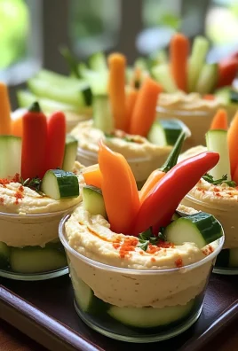 Veggie Cups with Hummus Dip