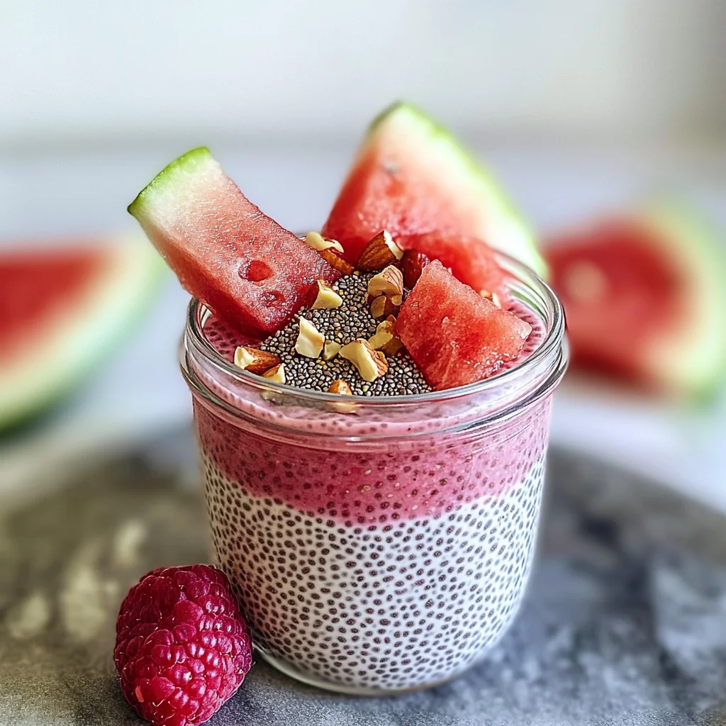 Watermelon Chia Pudding Breakfast Jar