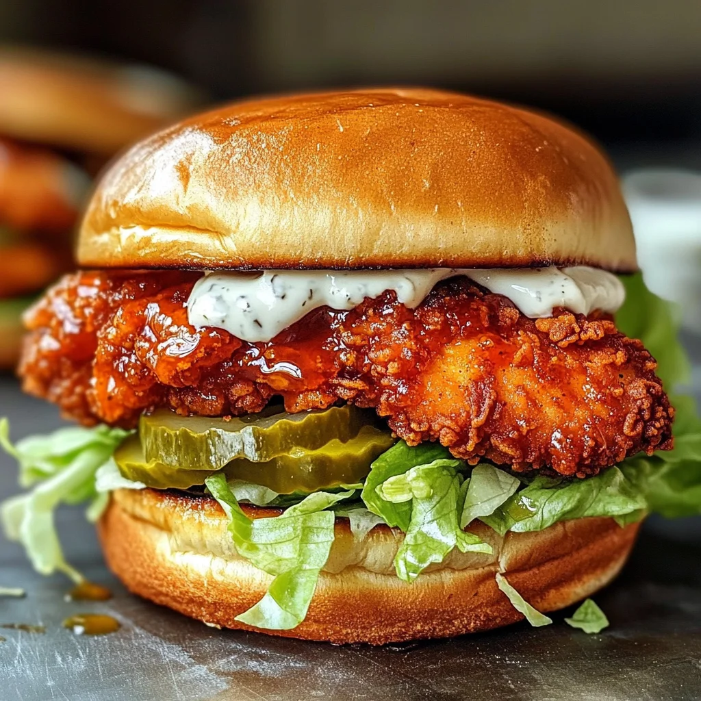 Baked Nashville Hot Chicken Sandwich with Honey