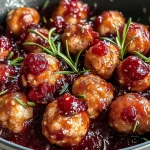 Chicken Meatballs in Cranberry Sauce