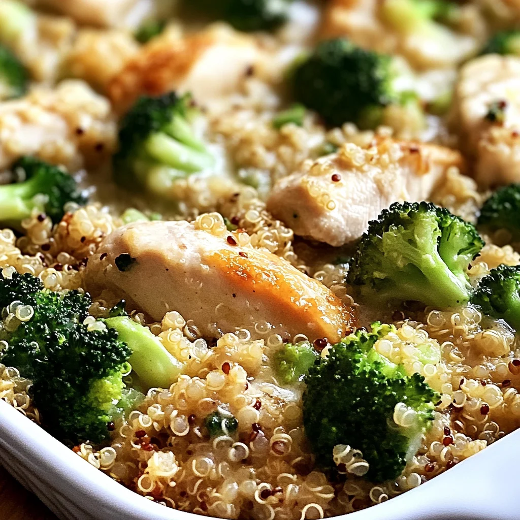 Creamy Chicken Quinoa and Broccoli Casserole