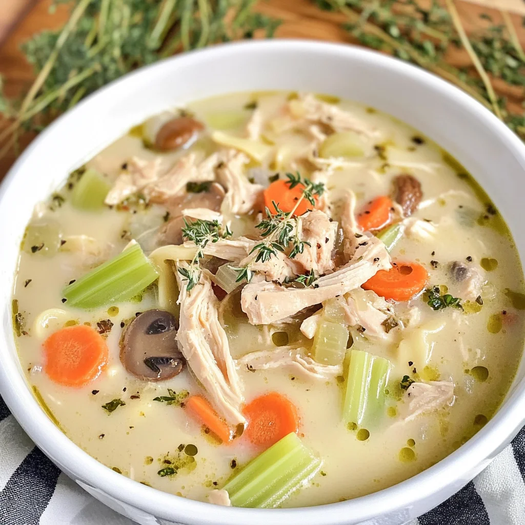 Creamy Keto Chicken Noodle Soup