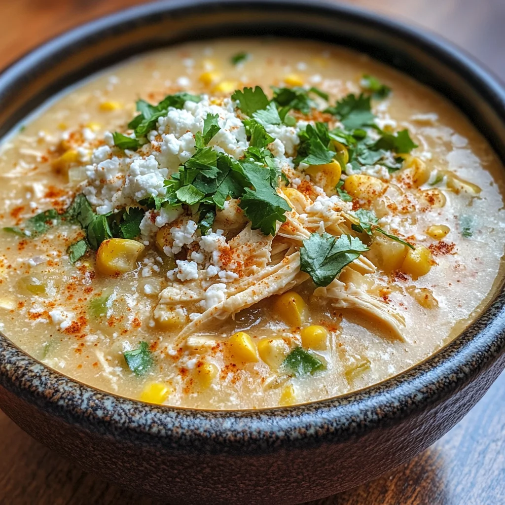 Creamy Mexican Street Corn Chicken Soup