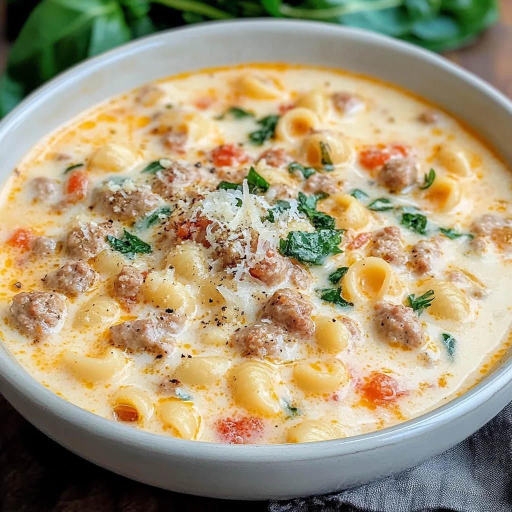 Creamy Parmesan Italian Sausage Soup