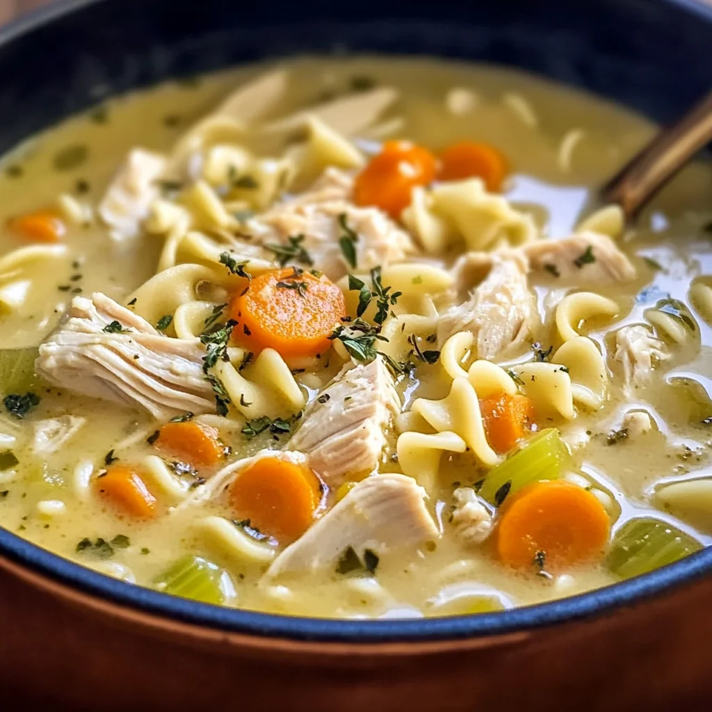 Deliciously Creamy Crack Chicken Noodle Soup Recipe