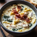 Deliciously Creamy White Chicken Lasagna Soup