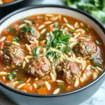 Easy One-Pot Italian Meatball & Orzo Soup