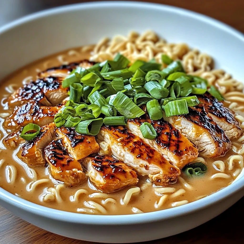 Fiery Chicken Ramen infused with Creamy Garlic Sauce