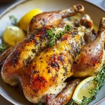 Golden Roasted Chicken with Juicy, Tender Meat